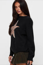 Printed Polyester Fitted Sweater