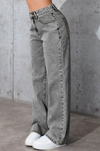 High-Rise Straight-Leg Jeans with Relaxed Fit