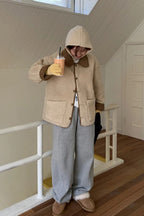 Wool Jacket with Lapel Collar