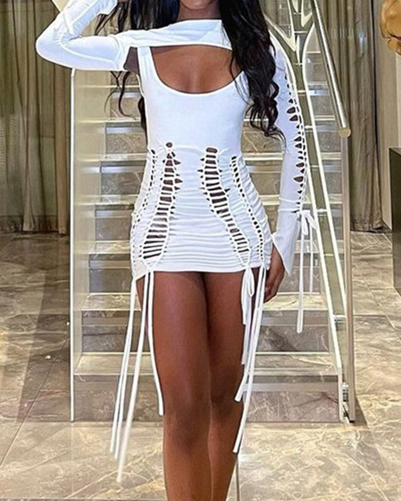 Polyester Bodycon Cutout Dress