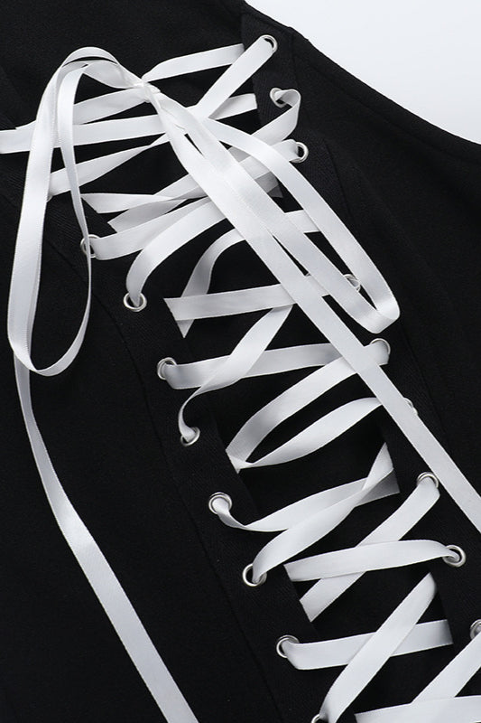 Gothic Polyester Dress in Black