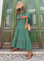 Cotton Relaxed-Fit Dress with V-Neckline