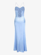 Satin Maxi Dress with Fitted Shape