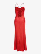 Satin Maxi Dress with Fitted Shape