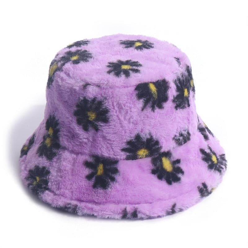 Floral Polyester Bucket Hat with Contrast Details