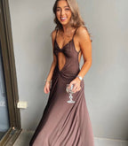 Gathered Strap-Detail Maxi Dress