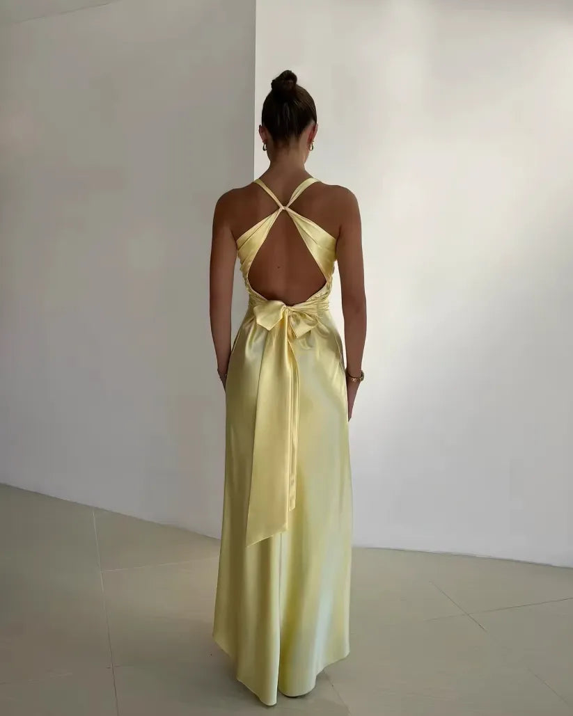 Plunging V-Neck Sleeveless Maxi Dress