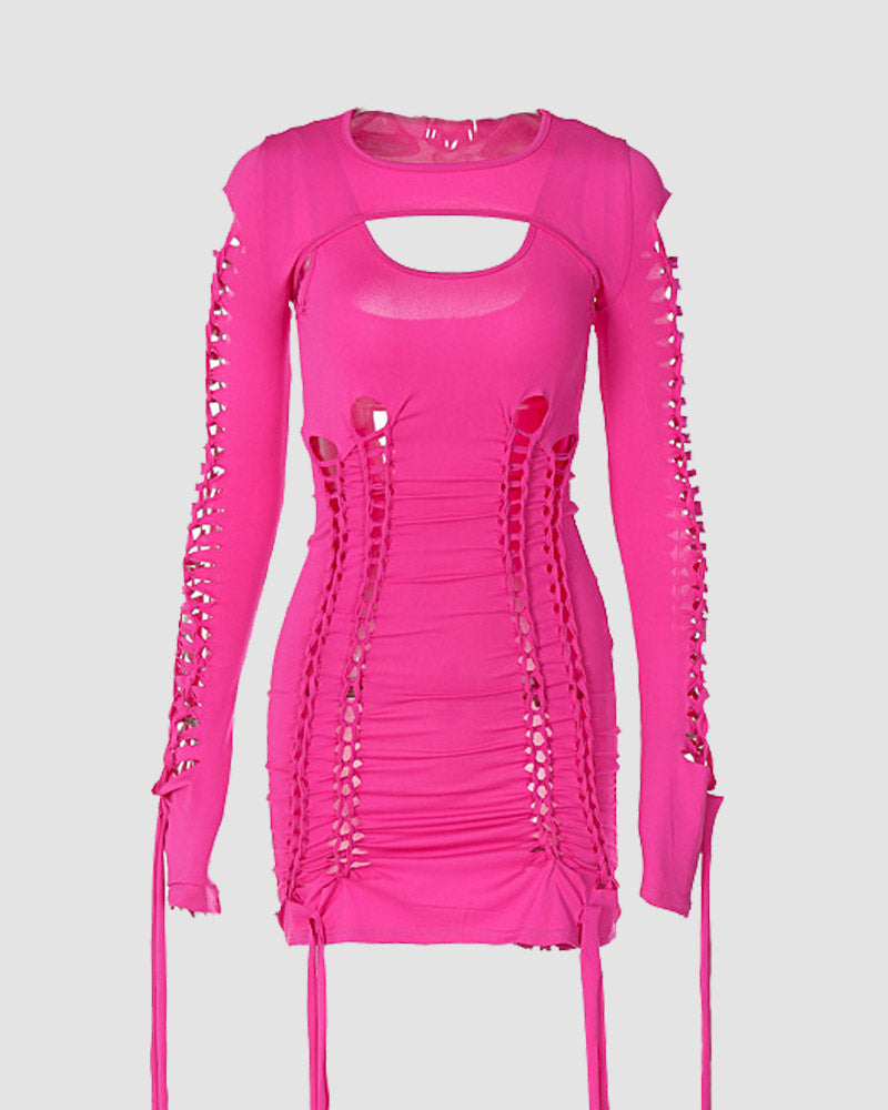 Polyester Bodycon Cutout Dress