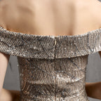 Glitter Dress with Off-Shoulder Neckline