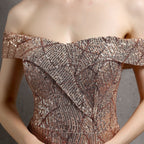 Glitter Dress with Off-Shoulder Neckline