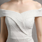 Glitter Dress with Off-Shoulder Neckline