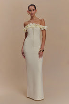 Chiffon Polyester Maxi Dress with Jersey Fabric