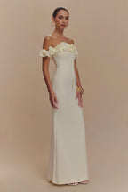 Chiffon Polyester Maxi Dress with Jersey Fabric