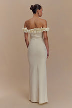 Chiffon Polyester Maxi Dress with Jersey Fabric