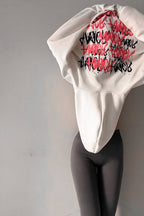 Lettered Cotton Hoodie with Oversized Fit