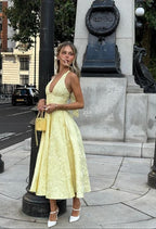 Halter Midi Dress with Sleeveless Cut