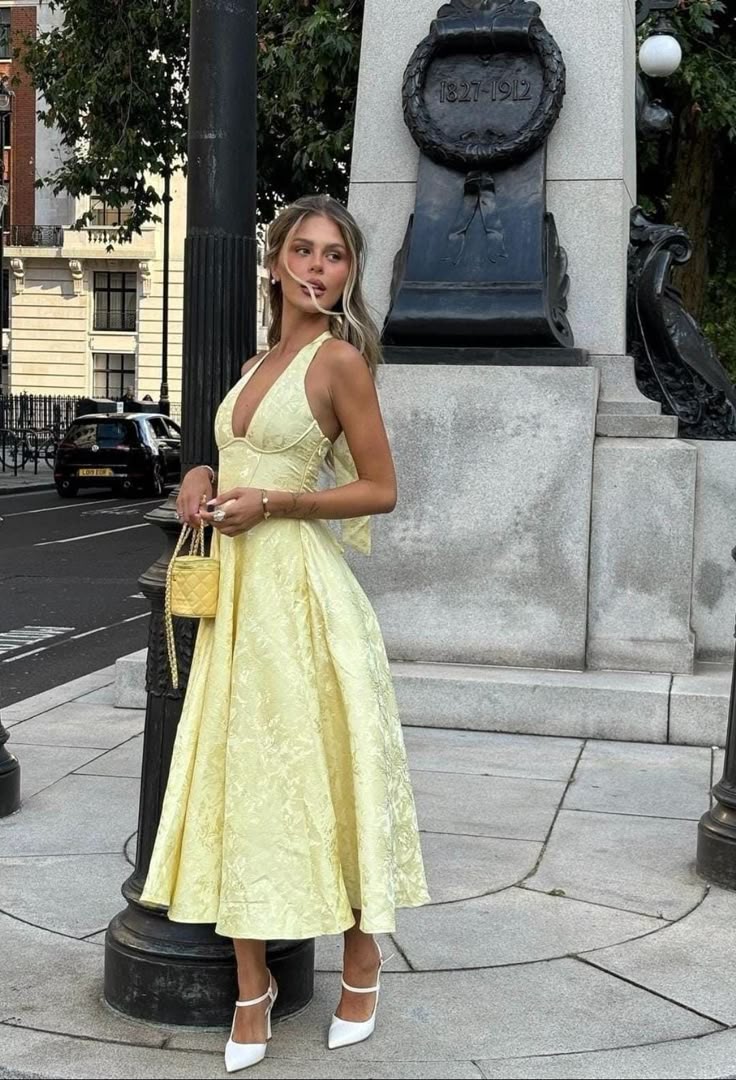Halter Midi Dress with Sleeveless Cut