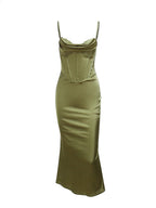 Sleeveless Polyester Dress with Cotton Fabric