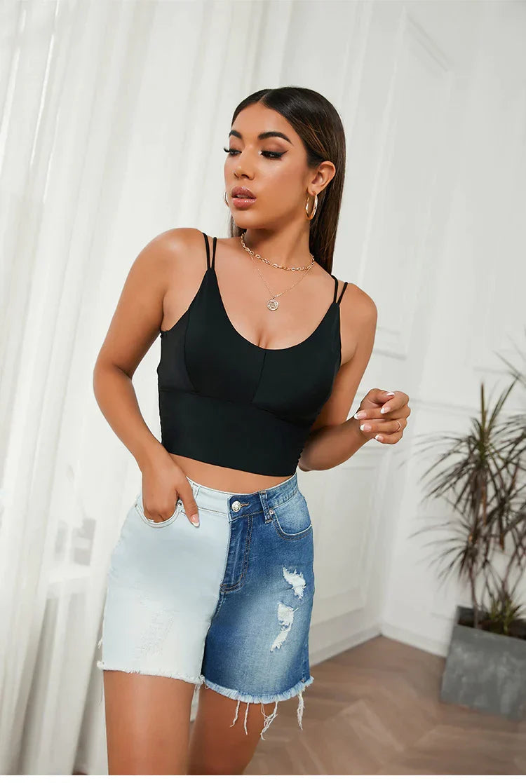 Stitch-Detail Slim-Fit Pencil-Cut Pants with High Waist