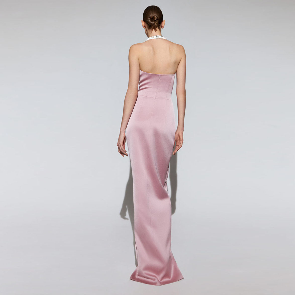 Satin Cowl-Neck Maxi Dress