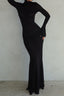 Mock-Neck Bodycon Maxi Dress with Open Back