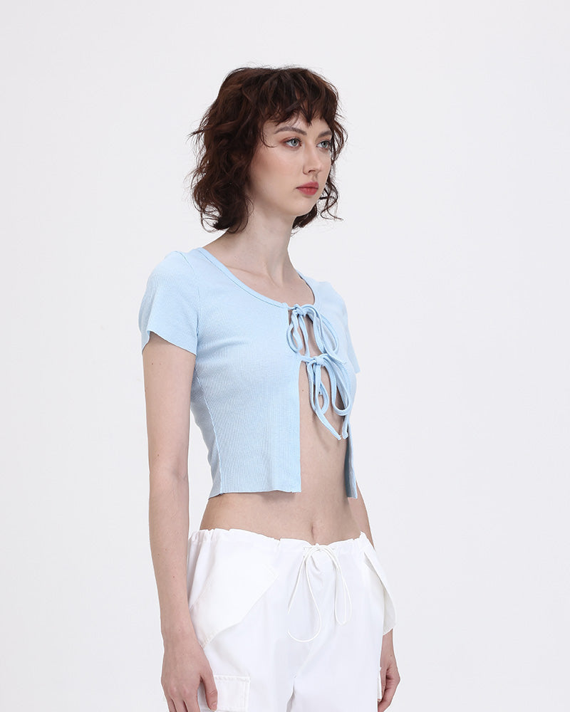 Slit-Detail Stretch-Blend Cami Top with Polyester Fabric