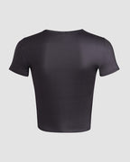 Lettered Polyester Short-Sleeve T-Shirt