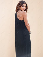 One-Shoulder Relaxed-Fit Dress with Pleats