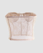 Corset-Style Polyester Top with Lace Detailing