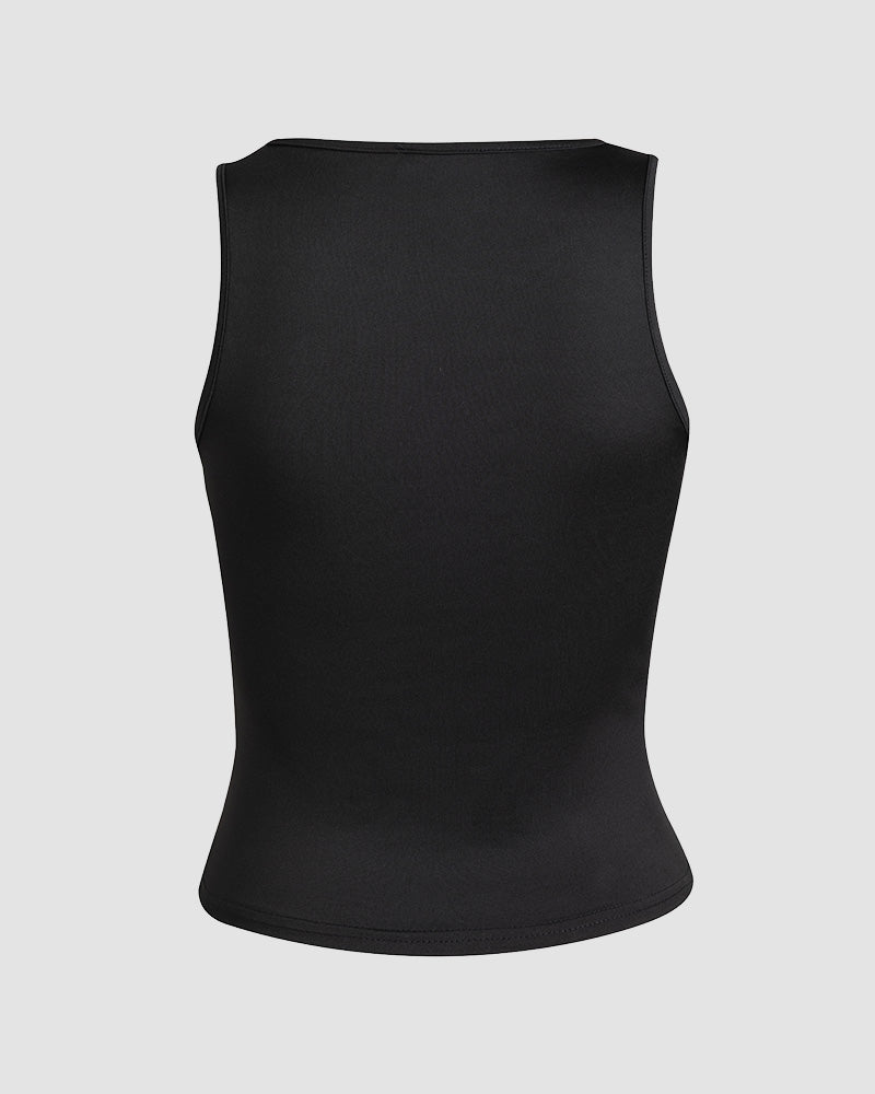 Cutout Polyester Top with Floral Details