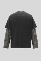 Lettered Camo-Print Layered T-Shirt