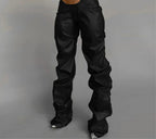 Pleated Gothic Loose Waist Trouser Black / S