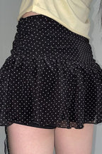 Polka-Dot Mini Skirt with Vintage Styling