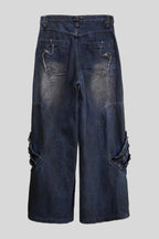 Distressed Denim Jeans in a Wide-Leg Fit