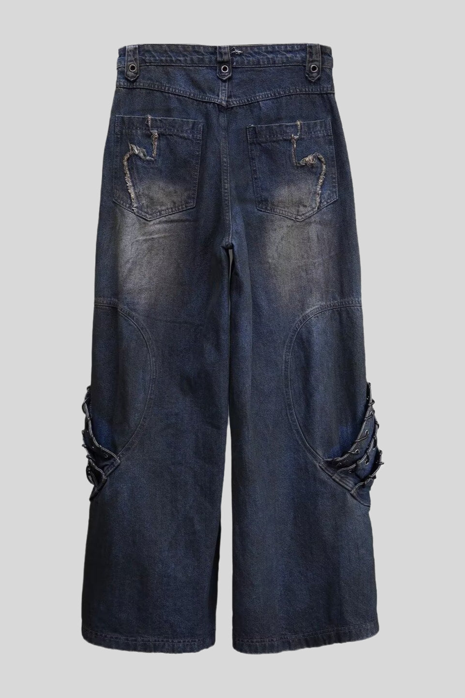 Distressed Denim Jeans in a Wide-Leg Fit