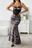 Leopard-Print Maxi Dress with Lace Trim