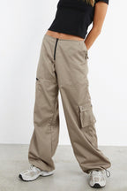 Pocket-Detail High-Rise Pants with Cargo Styling