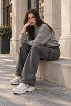 Straight High Waist Vintage Cargo Trousers