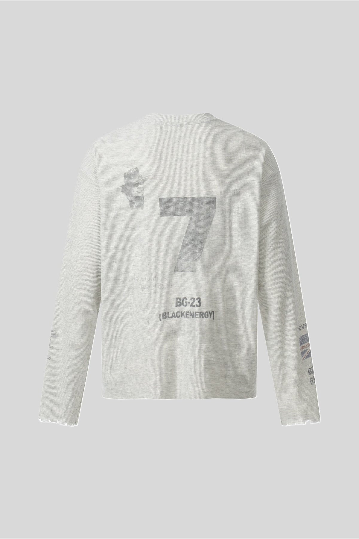 Flag-Graphic Number-Graphic T-Shirt with Washed Finish