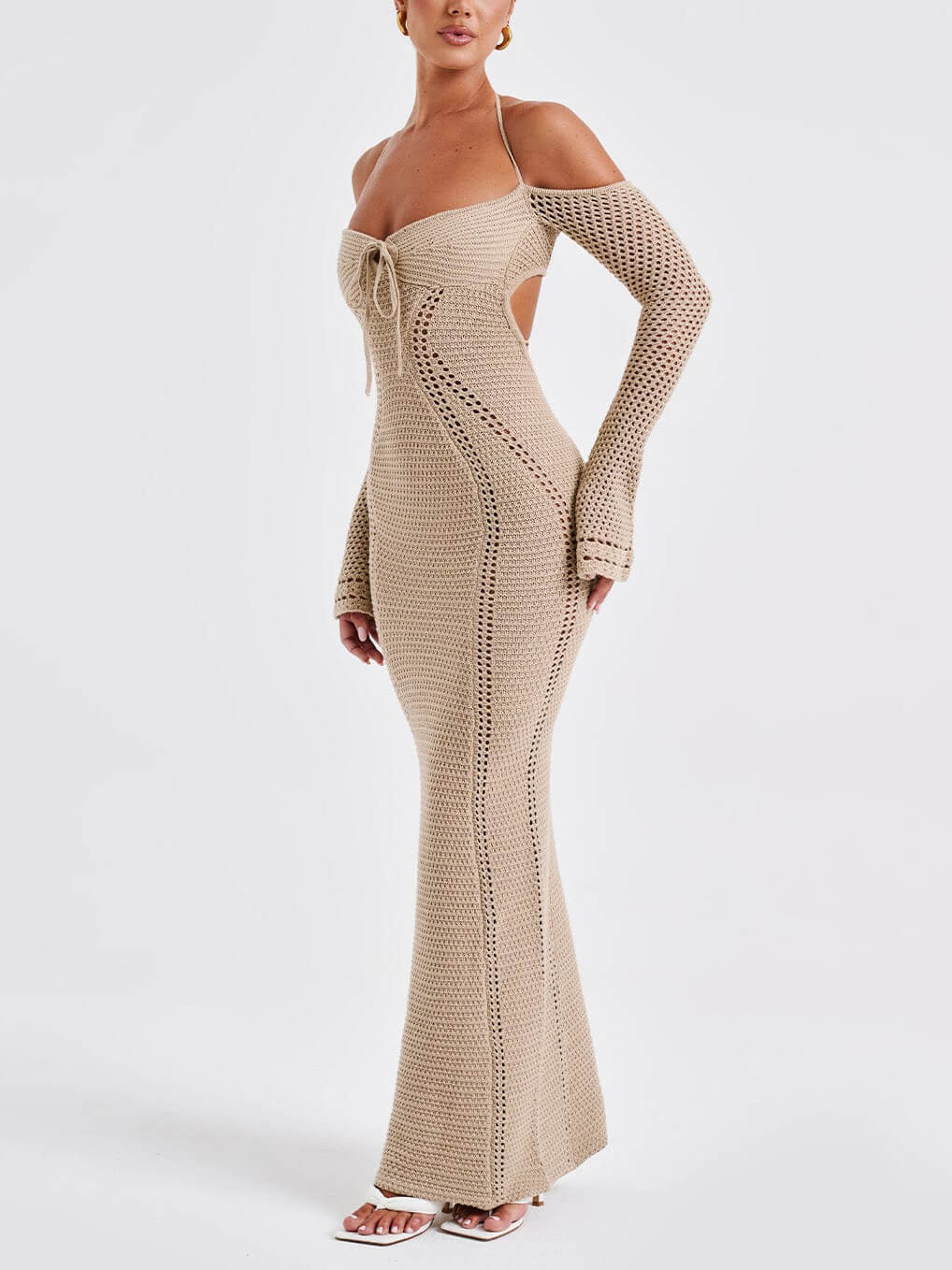 Cutout Slim-Fit Dress with Open Back