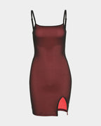 Polyester Bodycon Side-Slit Dress