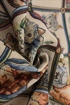 Cat-Motif Jacquard Jacket with Button Front