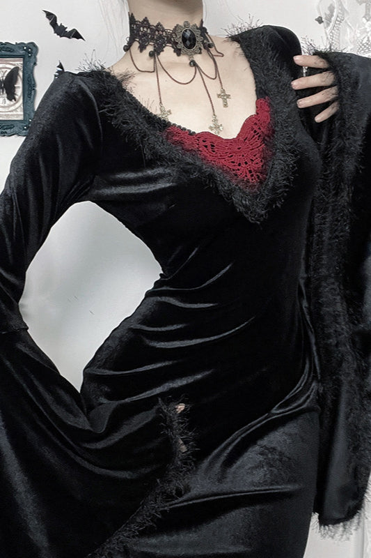 Gothic Polyester Open-Back Dress