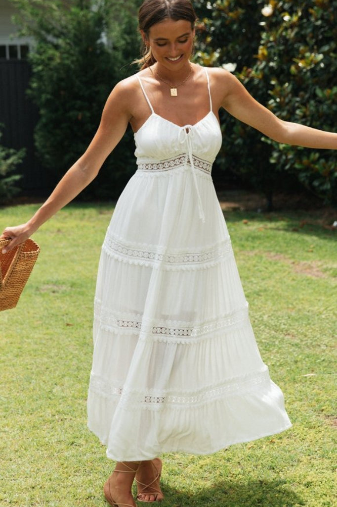 A-Line Ruffled Strap-Detail Dress