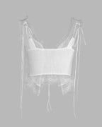 Eyelet Cotton Tank Top with Lace Detailing