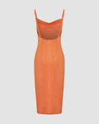 Polyester Slit-Detail Cami Dress