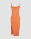 Polyester Slit-Detail Cami Dress