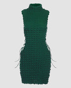Polyester Stretch-Blend Midi Dress with Strap Details