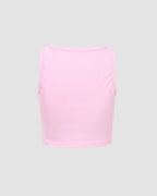 Cotton Polyester Cropped Tank Top with Sleeveless Cut