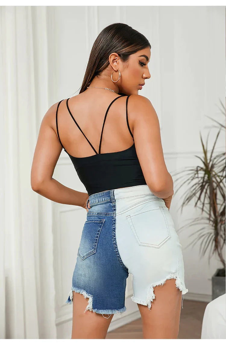 Stitch-Detail Slim-Fit Pencil-Cut Pants with High Waist